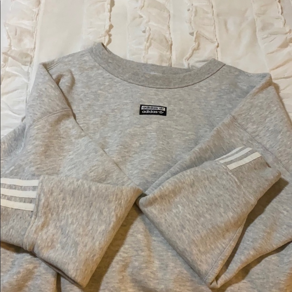 Adidas light grey sweatshirt
